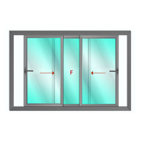 Ventana de 3 hojas Activa-fija-Activa Serie 222